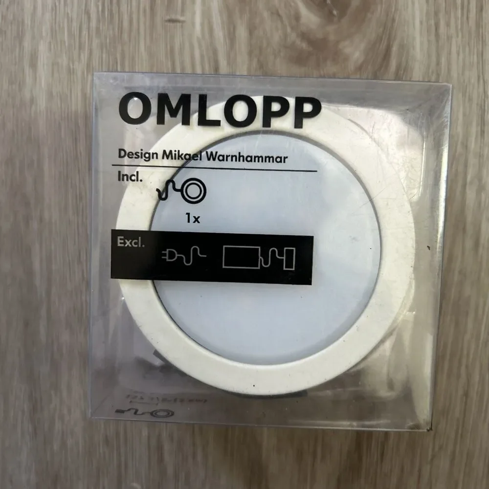 Ikea Omlopp LED Spotlight Under Cabinet Wired Lighting White 2 5/8 